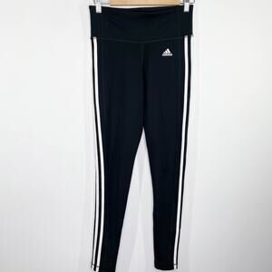 Adidas Climalite Black White Side Stripe Pull On Leggings Women's Size Small S
